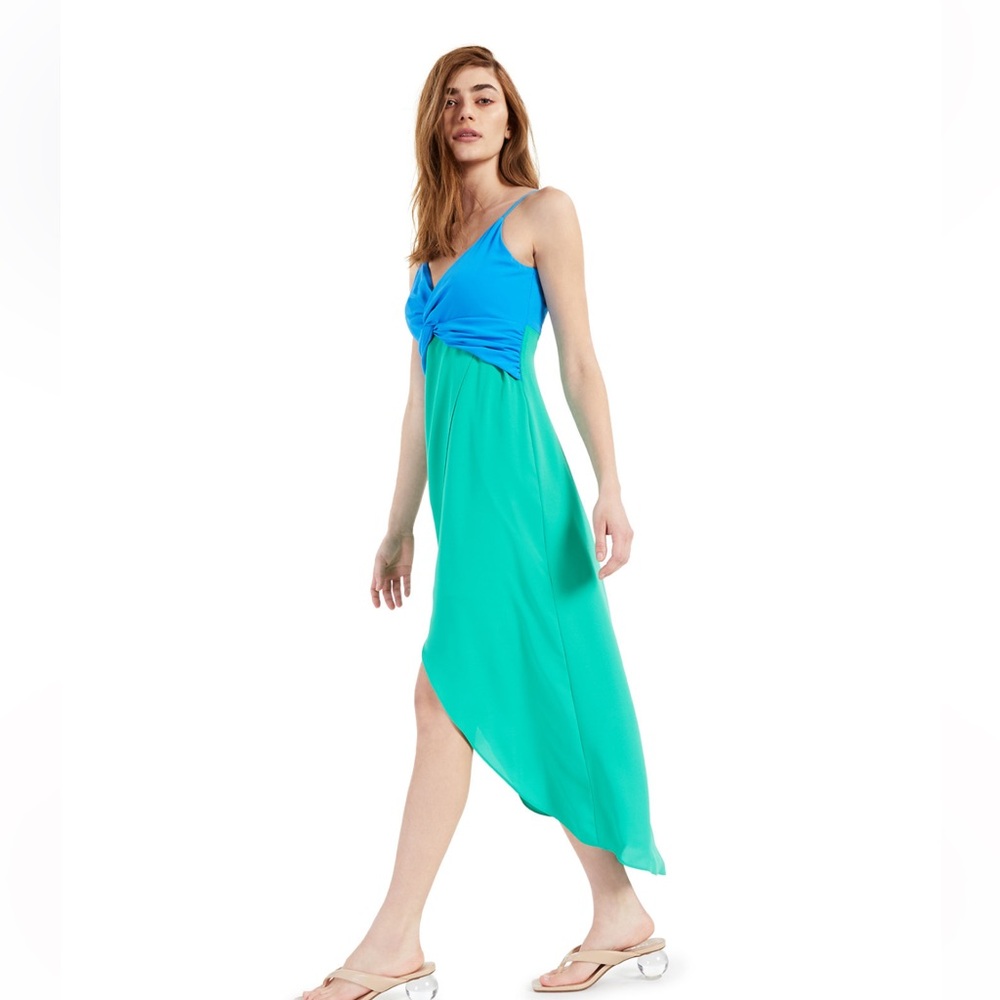 BAR III Twisted-Bodice Front-Slit Dress XL